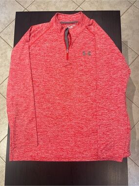 Under Armour Coral Heather 1/4 Zip Performance Pullover - loose fit